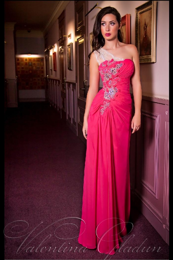 элегантное вечернее платье Milena с сеточкой на одно плечо